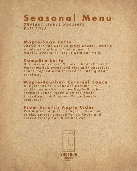 Our Fall Drink Menu is available now!